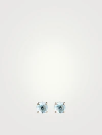 Lyla 14K White Gold Blue Topaz Stud Earrings