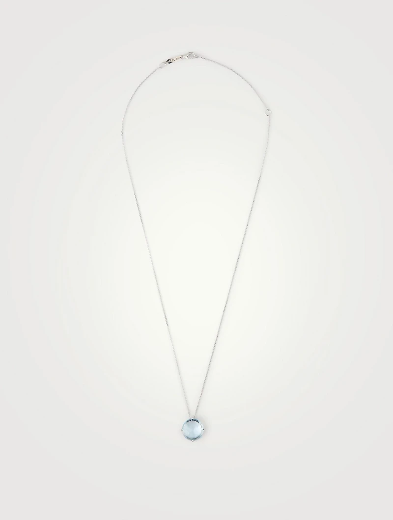 Classics 14K White Gold Pendant Necklace With Blue Topaz