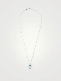 Classics 14K White Gold Pendant Necklace With Blue Topaz