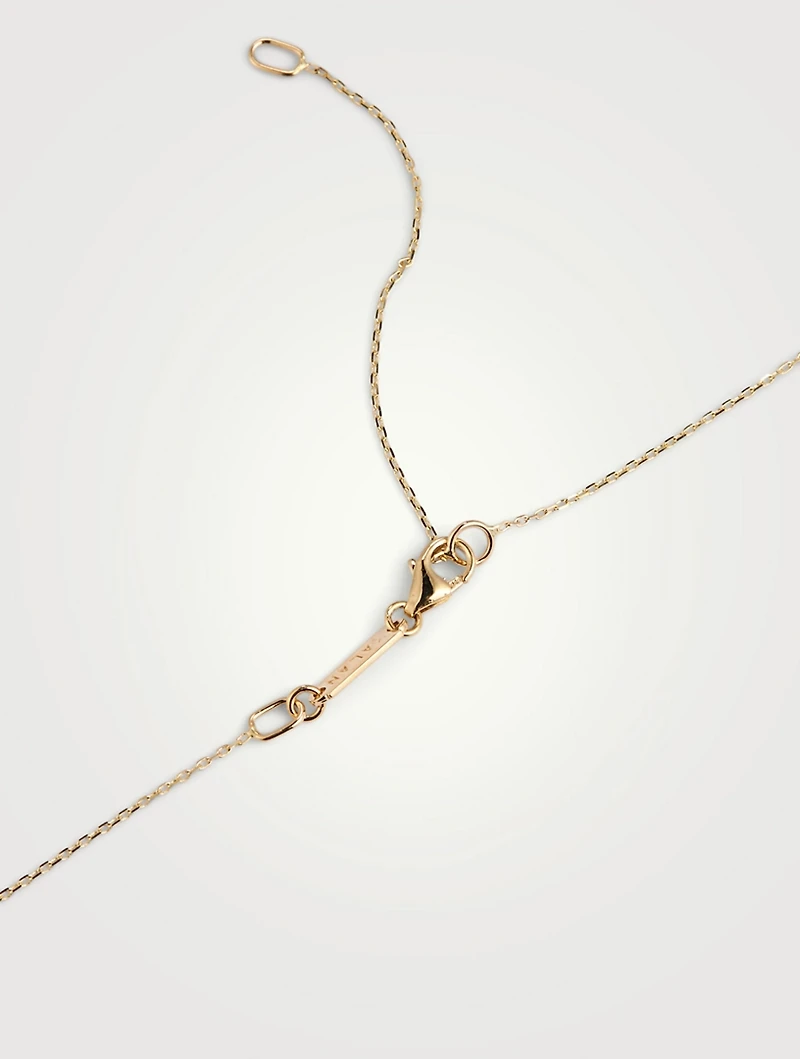 Halle 14K Gold Bar Necklace With Rainbow Moonstone And Diamonds