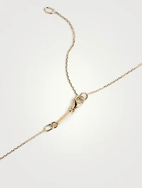 Halle 14K Gold Bar Necklace With Rainbow Moonstone And Diamonds