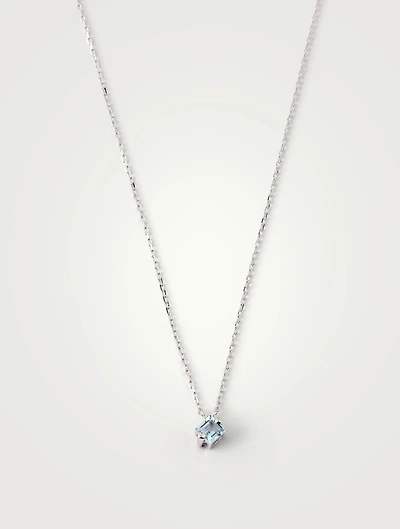 Kai 14K White Gold Drop Necklace With Blue Topaz