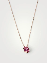 Crete 14K Rose Gold Drop Necklace With Pink Topaz