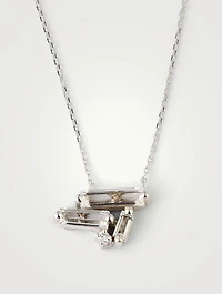 Paros 14K White Gold Pendant Necklace With White Topaz And Diamond