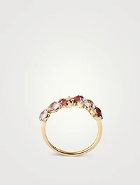 Amalfi 14K Gold Ring With Rhodolite And Rose De France
