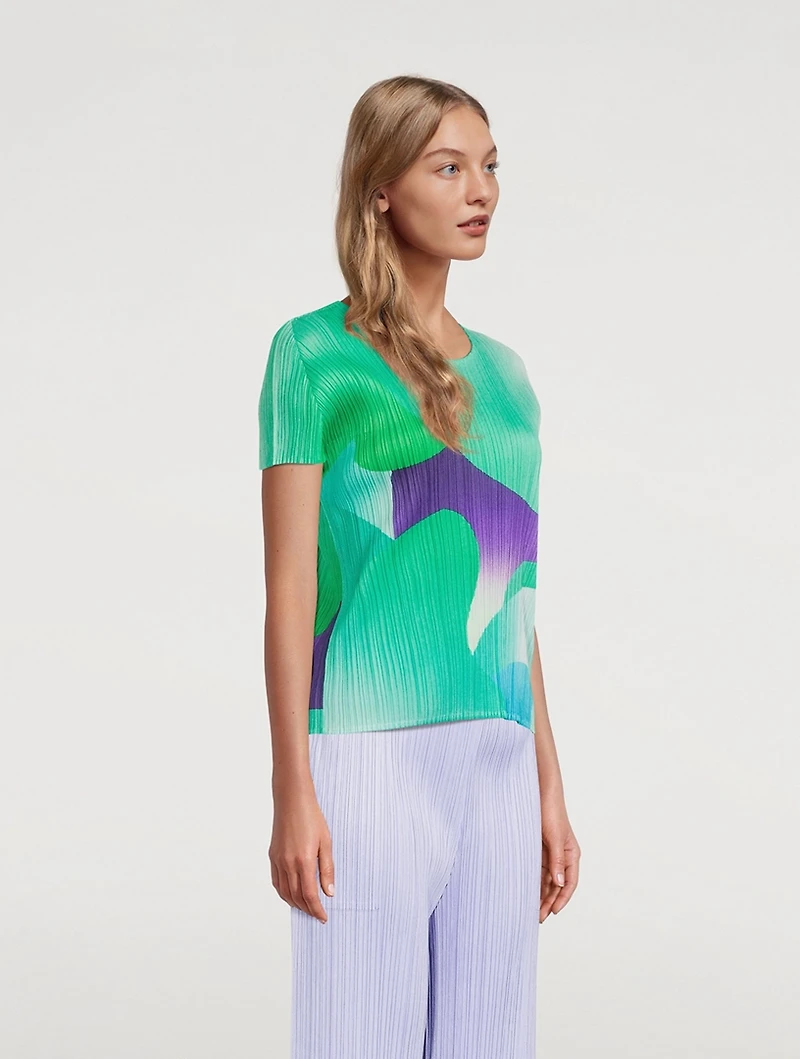 Flower Yawn Short-Sleeve Top