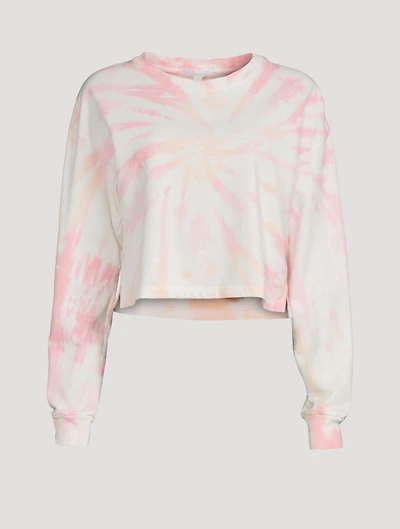 Weekend Terry Cotton Cropped Sweatshirt Tie Dye Print