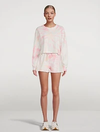 Weekend Terry Cotton Cropped Sweatshirt Tie Dye Print