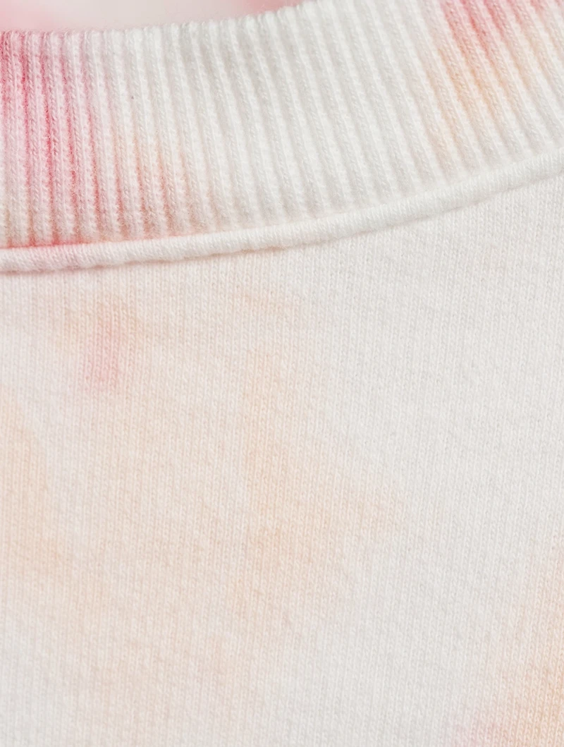 Weekend Terry Cotton Cropped Sweatshirt Tie Dye Print