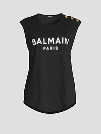 Flocked Logo Sleeveless T-Shirt