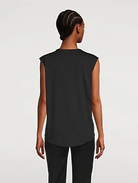 Flocked Logo Sleeveless T-Shirt