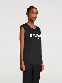 Flocked Logo Sleeveless T-Shirt