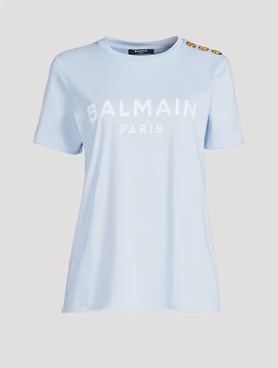 Cotton Logo T-Shirt With Buttons