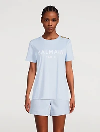 Cotton Logo T-Shirt With Buttons