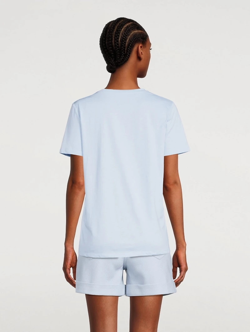 Cotton Logo T-Shirt With Buttons