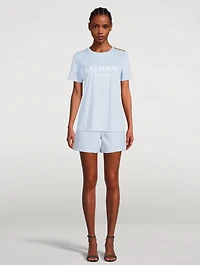 Cotton Logo T-Shirt With Buttons