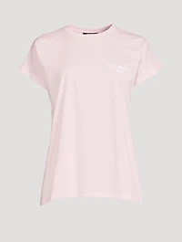 Cotton T-Shirt With Small Flocked Logo