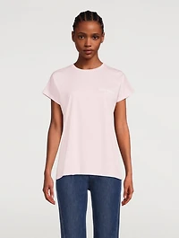 Cotton T-Shirt With Small Flocked Logo