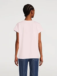 Cotton T-Shirt With Small Flocked Logo
