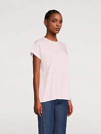 Cotton T-Shirt With Small Flocked Logo