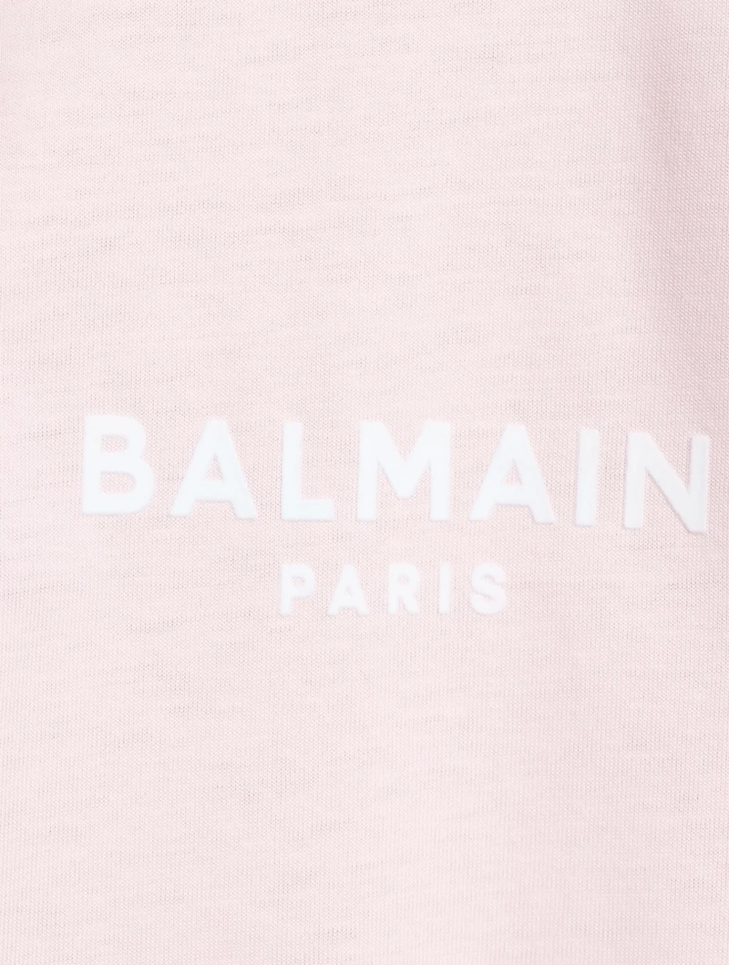 Cotton T-Shirt With Small Flocked Logo