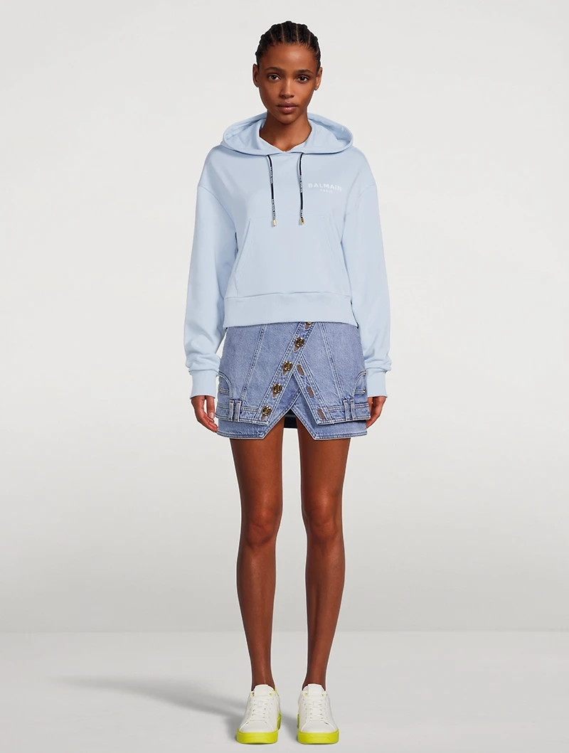 Cropped Cotton Hoodie