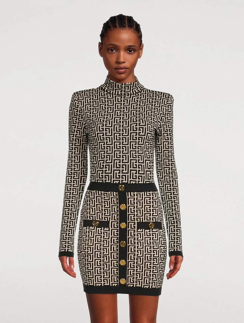 Jacquard Sweater Monogram Print