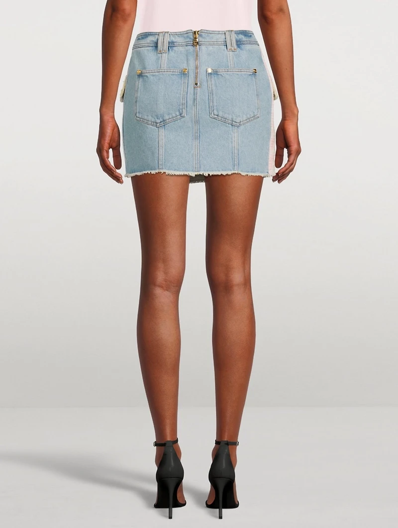 Tweed And Denim Mini Skirt