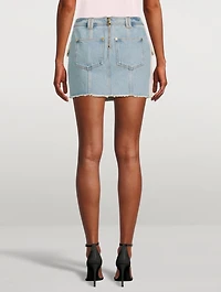 Tweed And Denim Mini Skirt