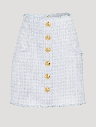High-Waisted Tweed Mini Skirt