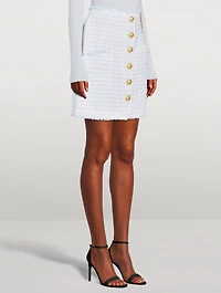 High-Waisted Tweed Mini Skirt