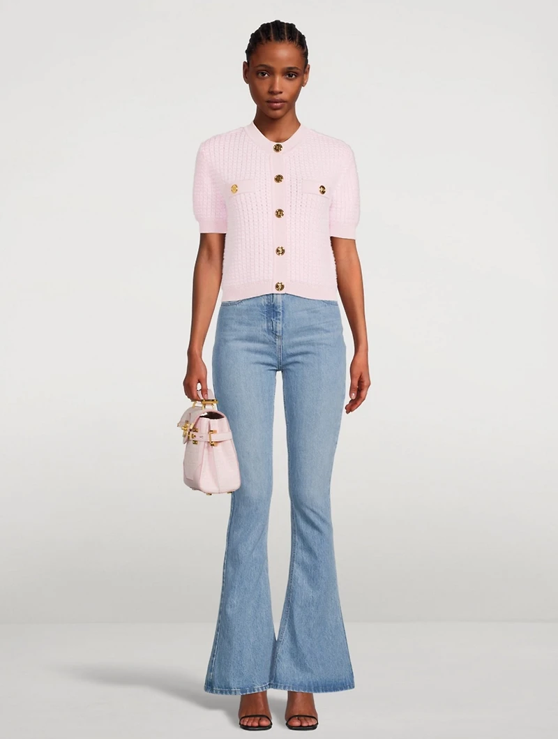 High-Waisted Flare Jeans With Monogram Pockets