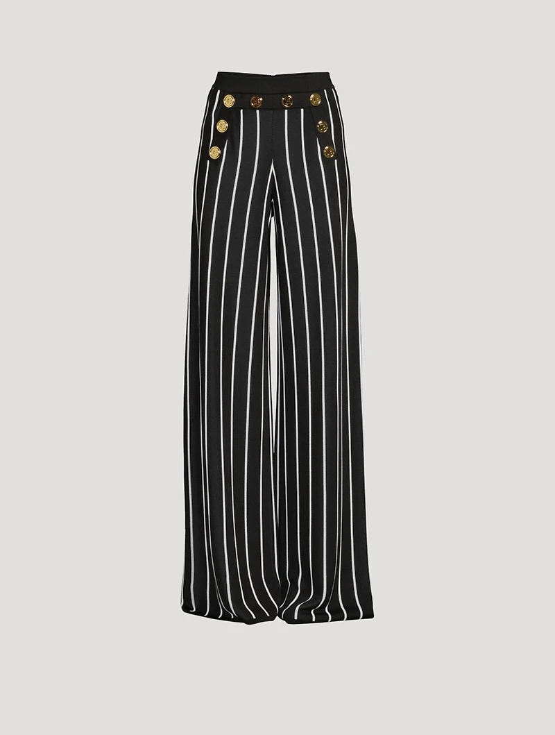 Wide-Leg Pants Striped Print