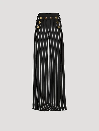 Wide-Leg Pants Striped Print