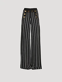 Wide-Leg Pants Striped Print