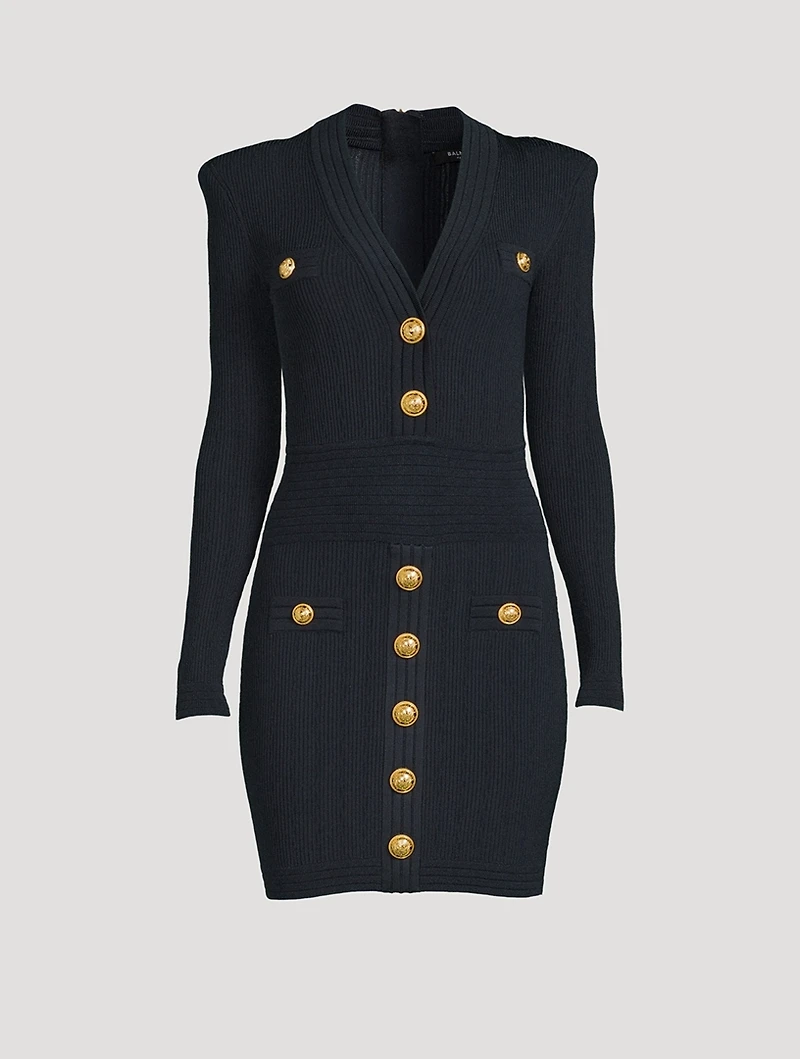 Long-Sleeve Knit Mini Dress