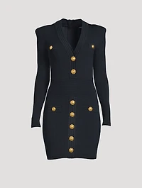 Long-Sleeve Knit Mini Dress