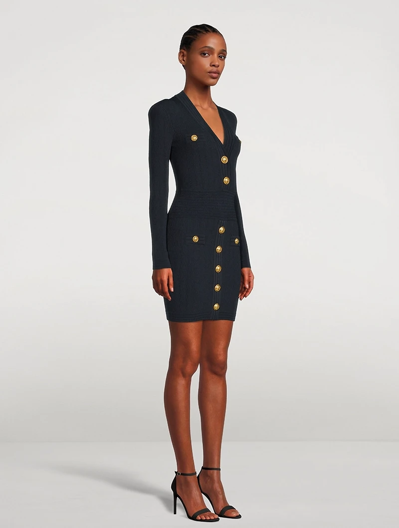 Long-Sleeve Knit Mini Dress