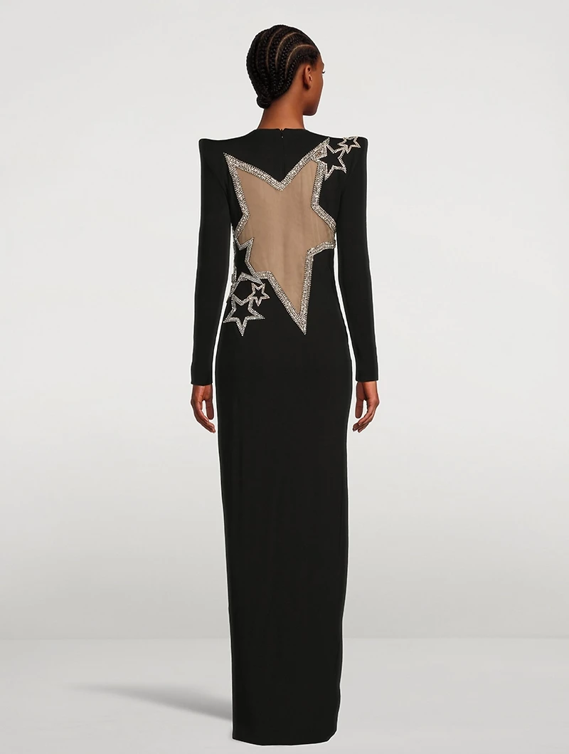 Long-Sleeve Gown With Embellished Stars