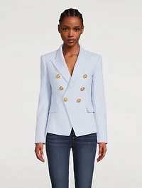 Cotton Pique Six-Button Blazer
