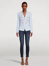 Cotton Pique Six-Button Blazer
