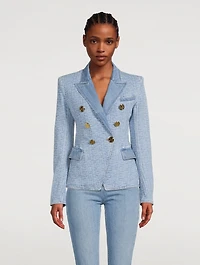 Denim Blazer Monogram Print