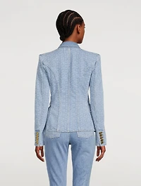 Denim Blazer Monogram Print