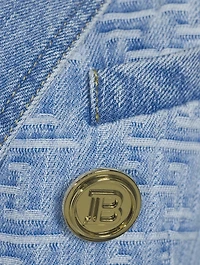 Denim Blazer Monogram Print