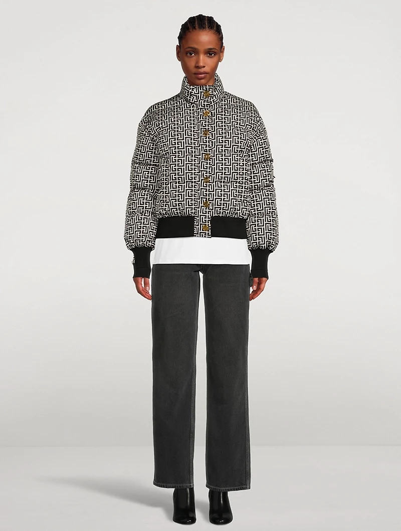 Quilted Bomber Jacket Monogram Print