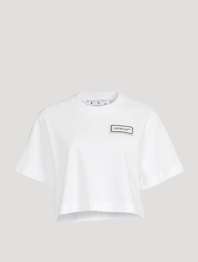Cropped T-Shirt With Logo Patch