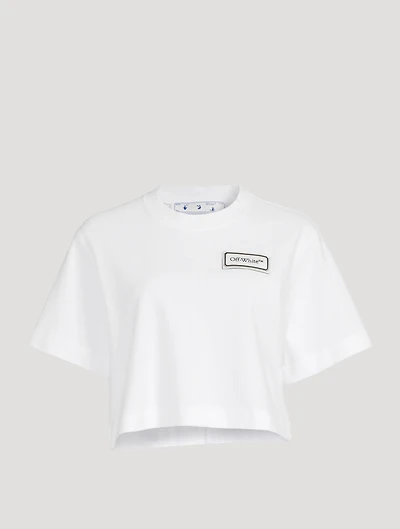 Cropped T-Shirt With Logo Patch