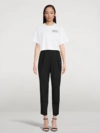 Cropped T-Shirt With Logo Patch