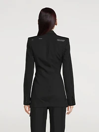 Wool-Blend Wrap Blazer