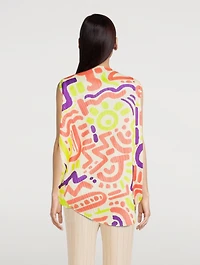 Cheer Oval Top Sun Motif Print
